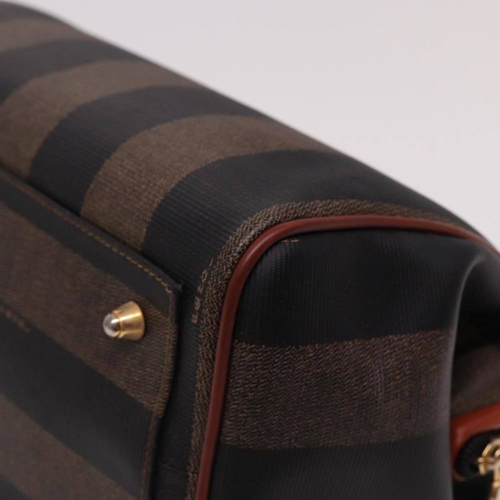 FENDI Pecan Canvas Hand Bag Brown Black Auth yk13082 - Picture 16 of 16